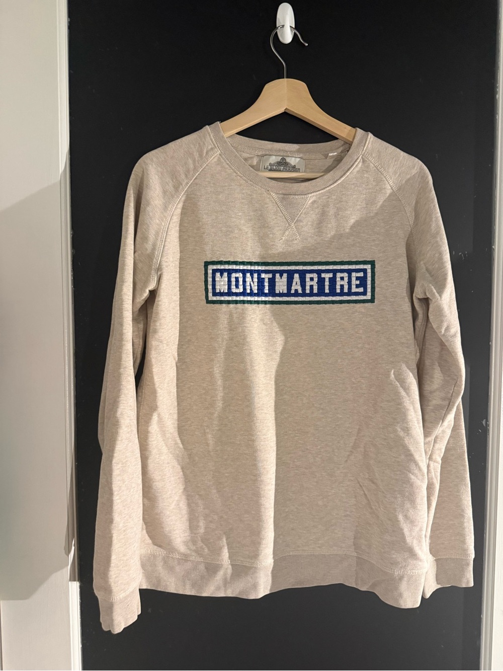 Montmartre Embroidered Sweatshirt in Light Beige
